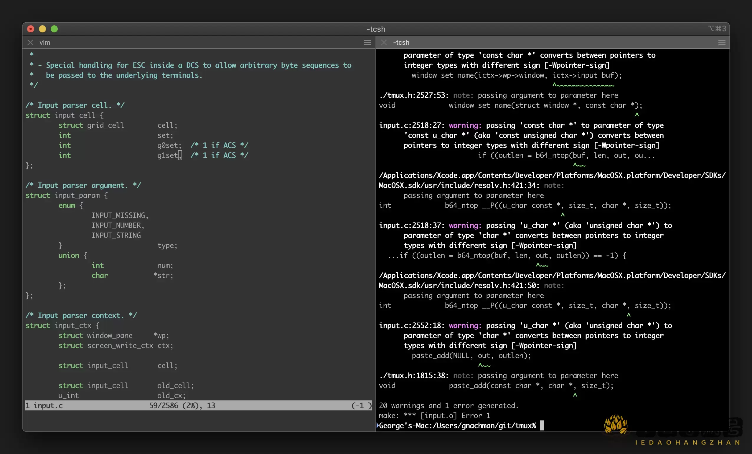 iTerm2 Split Panes