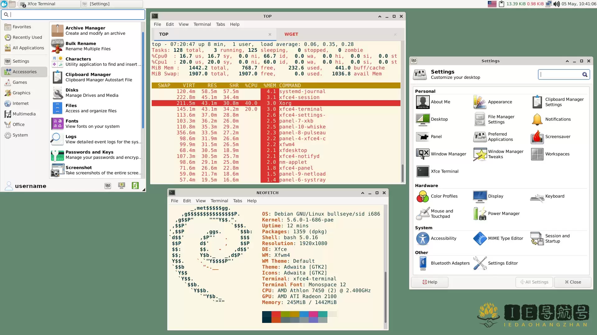 Debian Xfce 桌面环境