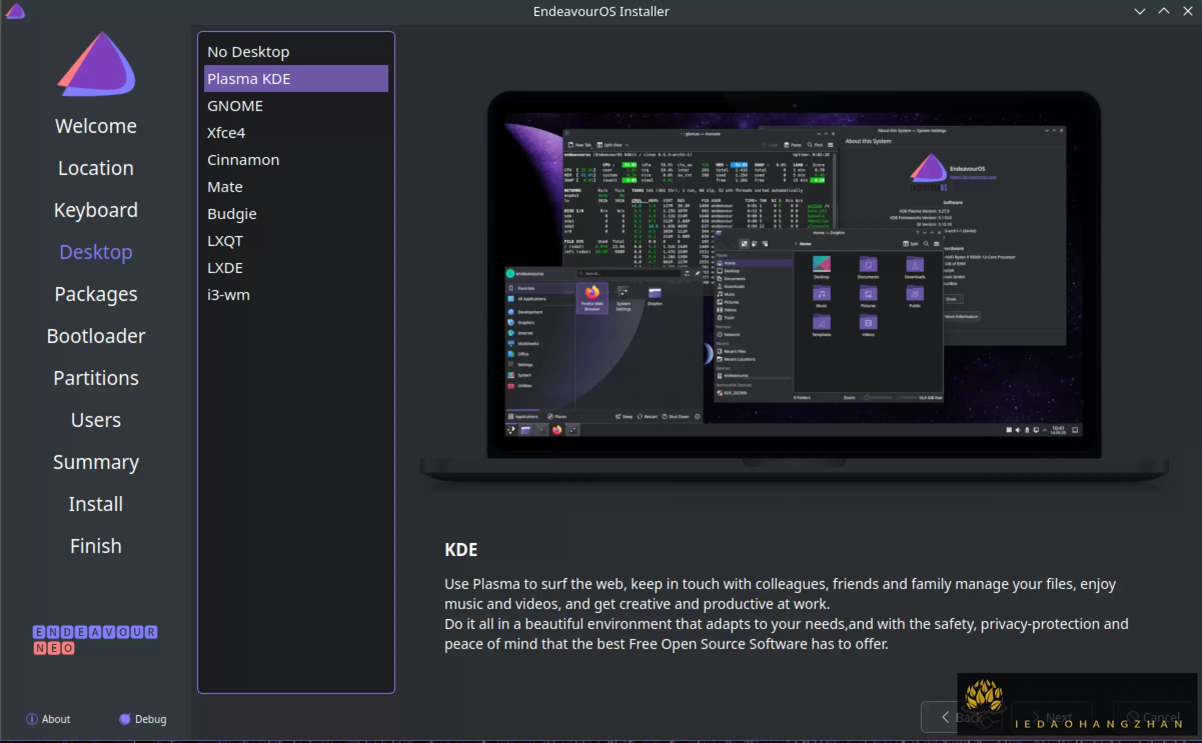 EndeavourOS Desktop Installer